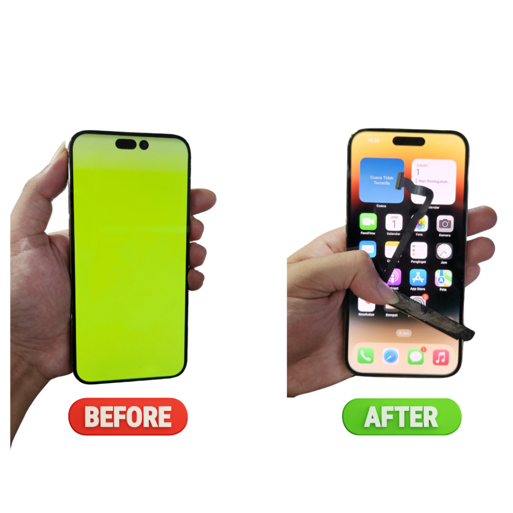 bonding lcd iphone 14 pro max green screen